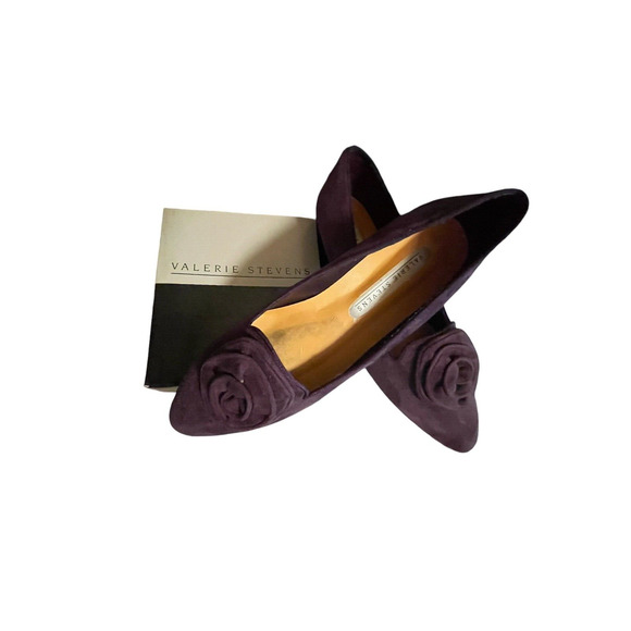 Woman’s Purple Kid Suede Flat Shoes Valerie Steven’s Marta B1025 Sz 8.5 M READ - Picture 3 of 13